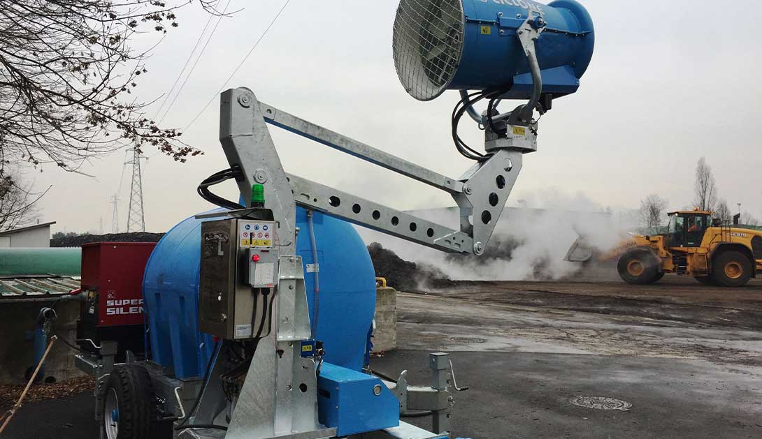 Abbattitore di polveri ad acqua presenza acqua o elettricità